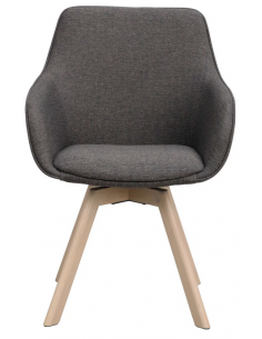 spisebordsstol med drejefod og armlæn stof drejefunktion eg egetræ 2