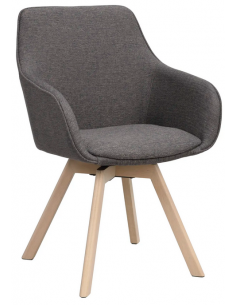 spisebordsstol med drejefod og armlæn stof drejefunktion eg egetræ