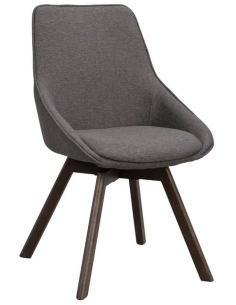 spisebordsstol med drejefod grå stof drejefunktion eg egetræ