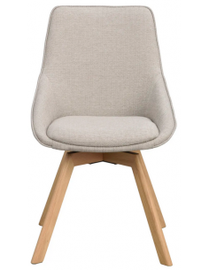 spisebordsstol med drejefod beige stof drejefunktion eg egetræ 2