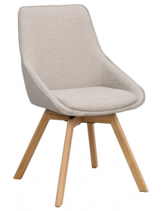 spisebordsstol med drejefod beige stof drejefunktion eg egetræ