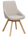 Alison 2 x Spisebordsstole med drejefod i polypropylene H88 cm - Eg/Beige