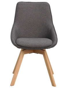 spisebordsstol med drejefod grå stof drejefunktion eg egetræ 2