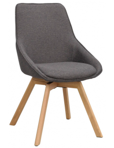 spisebordsstol med drejefod grå stof drejefunktion eg egetræ