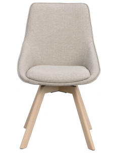 spisebordsstol med drejefod beige stof drejefunktion eg egetræ 2