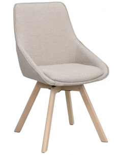 spisebordsstol med drejefod beige stof drejefunktion eg egetræ