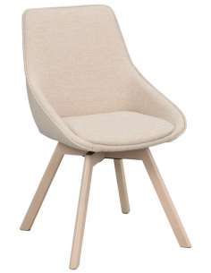 spisebordsstol med drejefod stof drejefunktion eg egetræ beige