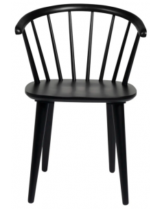 spisebordsstol med armlæn sort træ 2