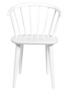 spisebordsstol med armlæn hvid træ 2