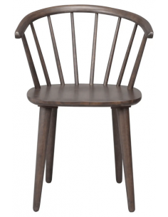 spisebordsstol med armlæn brun træ 2