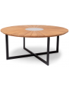 Hillerstorp rundt havebord i aluminium og teak træ Ø180 cm - Sort/Teak