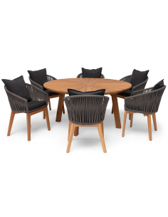 rundt haveborde runde teak træ 2