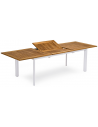 Hillerstorp havebord med udtræk i aluminium og teak træ 200 - 280 x 96 cm - Hvid/Teak