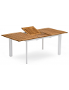 Hillerstorp havebord med udtræk i aluminium og teak træ 150 - 200 x 96 cm - Hvid/Teak