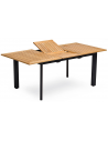 Hillerstorp havebord med udtræk i aluminium og teak træ 150 - 200 x 96 cm - Sort/Teak