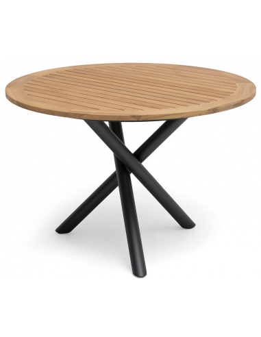 rundt havebord teak træ