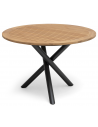 Hillerstorp rundt havebord i aluminium og teak træ Ø110 cm - Mørkegrå/Teak