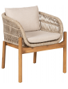TERRA Havestol i akacietræ og polyester H81 cm - Natur/Beige