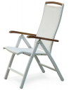 Hillerstorp positions havestol i aluminium og textilene H110 cm - Hvid/Teak