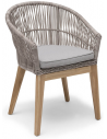 Hillerstorp havestol i teaktræ og polyrattan H83 cm - Teak/Gråbeige