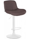 Barstol i metal og polyester H85 - 106 cm - Hvid/Mørkebrun