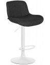 Barstol i metal og polyester H85 - 106 cm - Hvid/Sort