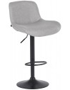 Barstol i metal og polyester H85 - 106 cm - Sort/Lysegrå
