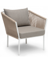 Hillerstorp lounge havestol i aluminium og olefin H74 cm - Hvid/Beige