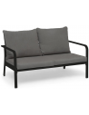 Hillerstorp havesofa i aluminium og olefin B140 cm - Sort/Gråbeige