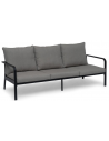 Hillerstorp havesofa i aluminium og olefin B205 cm - Sort/Gråbeige