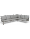 Hillerstorp havesofa i aluminium og olefin 282 x 215 cm - Sand/Grå