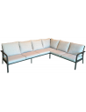 Hillerstorp havesofa i aluminium og olefin 282 x 215 cm - Sort/Gråbeige