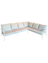 Hillerstorp havesofa i aluminium og olefin 282 x 215 cm - Hvid/Gråbeige