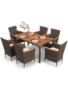 spisebordssæt udendørs havemøbler havebord med havestole polyrattan