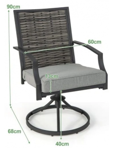 bistrosæt cafemøbler udendørs havemøbler drejefod drejefunktion polyrattan 2