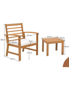 loungesæt loungemøbler udendørs havemøbler træ akacie akacietræ 2