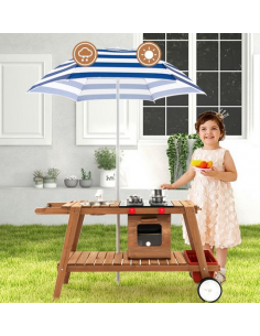 legekøkken træ til børn børneværelse indretning serveringsvogn udendørs 2