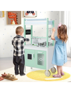 legekøkken træ til børn børneværelse indretning serveringsvogn udendørs 2