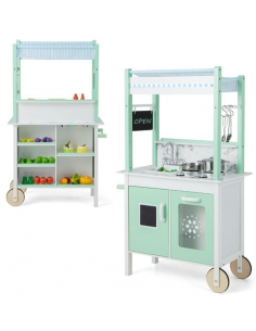 legekøkken træ til børn børneværelse indretning serveringsvogn udendørs