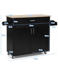 køkkenø på hjul i træ serveringsvogn køkkenvogn 2