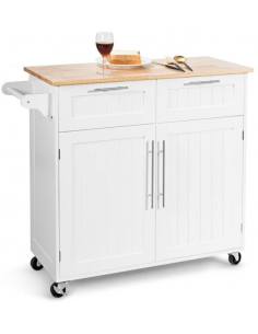 køkkenø på hjul i træ serveringsvogn køkkenvogn