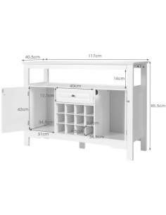 køkken skænk i træ hvid 2
