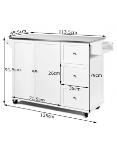 køkkenø på hjul i træ serveringsvogn køkkenvogn 2