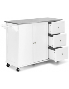 køkkenø på hjul i træ serveringsvogn køkkenvogn