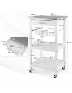 køkkenø på hjul i træ serveringsvogn køkkenvogn 2