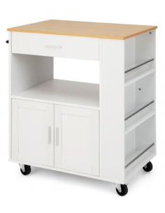 køkkenø på hjul i træ serveringsvogn køkkenvogn