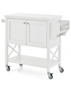 køkkenø på hjul i træ serveringsvogn køkkenvogn