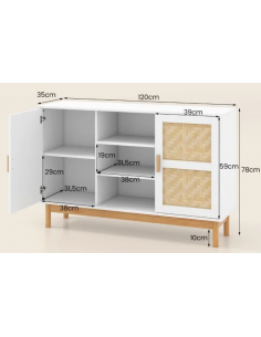 køkken skænk i træ hvid 2