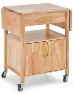 køkkenø på hjul i træ serveringsvogn køkkenvogn