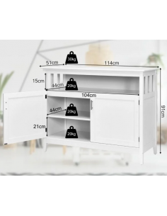 køkken skænk i træ hvid 2